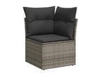 Salon de jardin 9 pcs avec coussins gris résine tressée 15629NQMC
