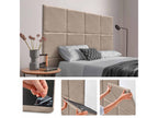 Calmetop Ensemble de 6 Panneaux muraux en lin autocollants absorption acoustique protection contre les chocs et Têtes de Lit Terre 60x60cm x6 45915GWOB
