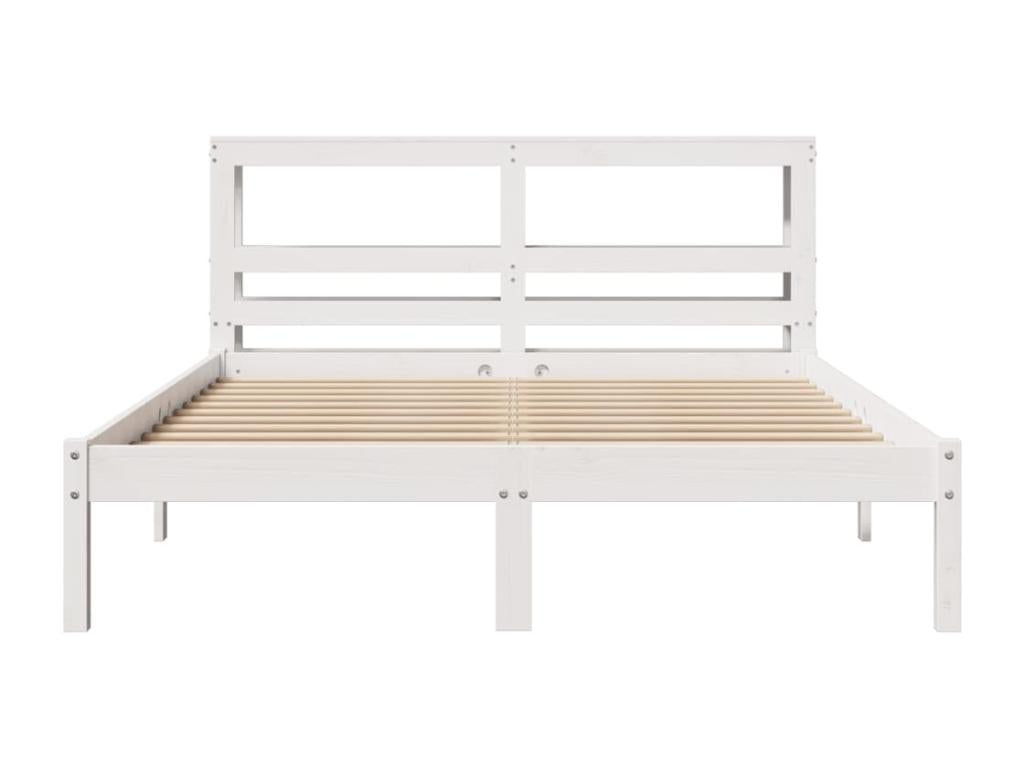 Cadre de lit sans matelas blanc 150x200 cm bois de pin massif 40924LDRA