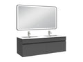 Meuble double vasque 120cm avec miroir 3 couleurs dimmable anthracite 80865EPXG