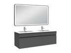Meuble double vasque 120cm avec miroir 3 couleurs dimmable anthracite 80865EPXG