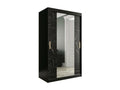 Armoire Calmetop 253 Marbre noir - Noir mat 200x120x62cm Portes d'armoire Glissement 01977FBBG