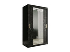Armoire Calmetop 253 Marbre noir - Noir mat 200x120x62cm Portes d'armoire Glissement 01977FBBG