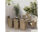 Mobilier à dîner de jardin 9 pièces coussins Résine tressée Beige 80457CWDZ