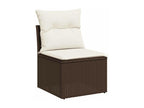Salon de jardin avec coussins 9 pcs marron résine tressée 96183XCYK