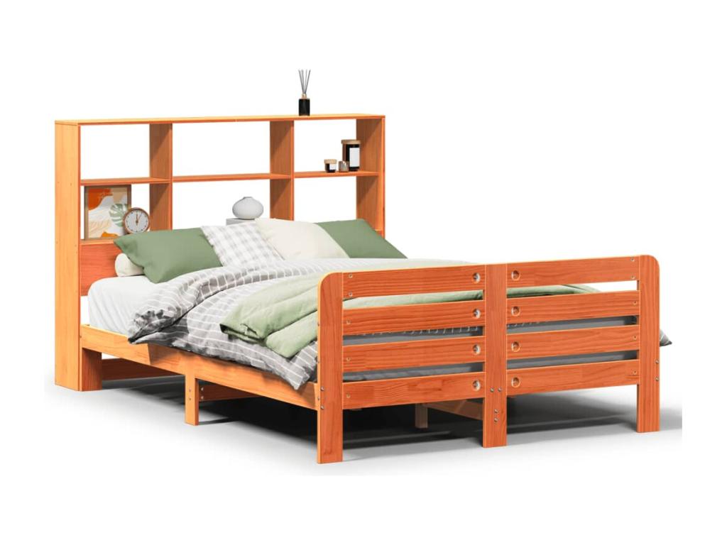 Cadre de lit sans matelas cire marron 120x190cm bois pin massif 81579BUDP