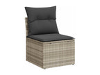 Salon de jardin 4 pcs avec coussins gris clair résine tressée 61631QSIP