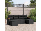 Salon de jardin 6 pcs avec coussins noir résine tressée 25998XIAH