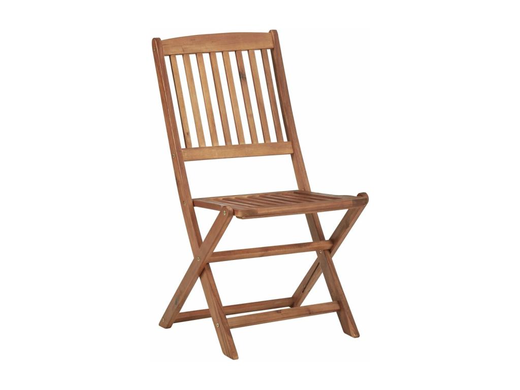 Chaises pliables d'extérieur lot de 4 Bois d'Artvivrestore solide 61105ACCU