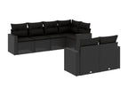 Salon de jardin 7 pcs avec coussins noir résine tressée 02908MOZQ