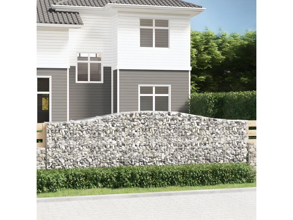 Paniers à gabions arqués 9 pièces 400x50x120/140 cm Fer galvanisé 26228OADX