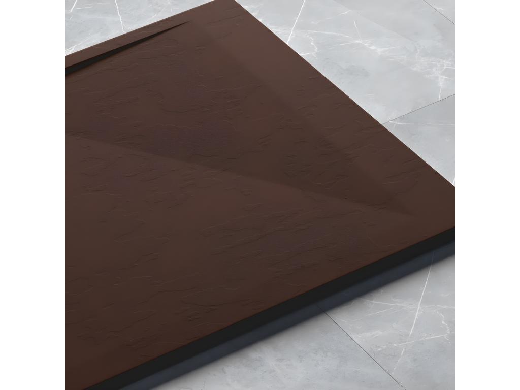 Receveur de douche Chocolat finition Ardoise Calmetop grille de couleur - 170x80 cm 26905EJHL