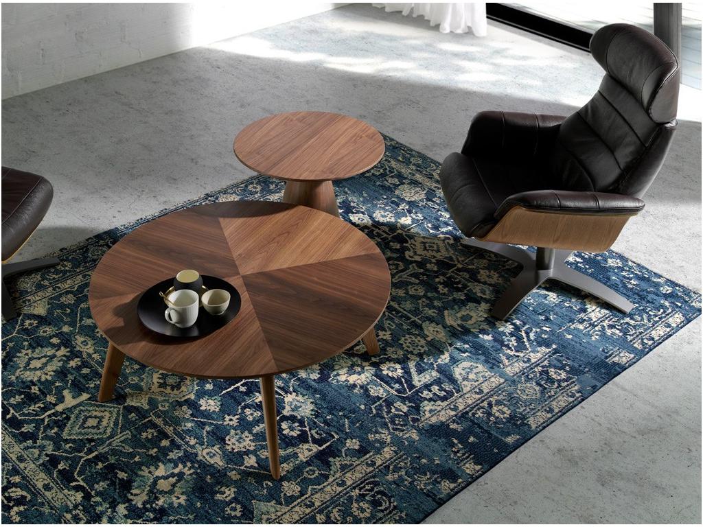 Table d'appoint ronde bois noyer Calmetop 16067BFAG