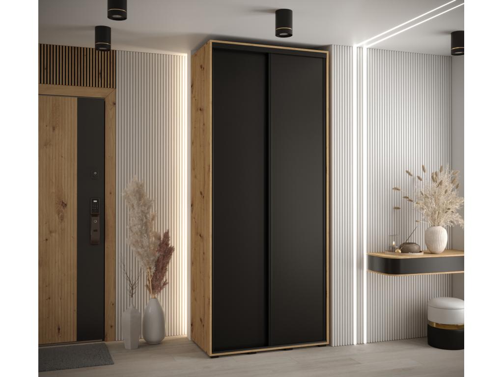 ARMOIRE Calmetop 1 À PORTES COULISSANTES 235.2/120/45 2 portes Calmetop/Noir/Noir 65932THIV