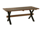 Table de ferme industrielle en bois et pieds croisés métal L180 6 places - MARIE 54612SZBG