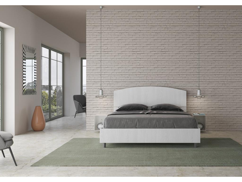 Lit sans sommier 160x200 frêne blanc Calmetop 78840LDQS