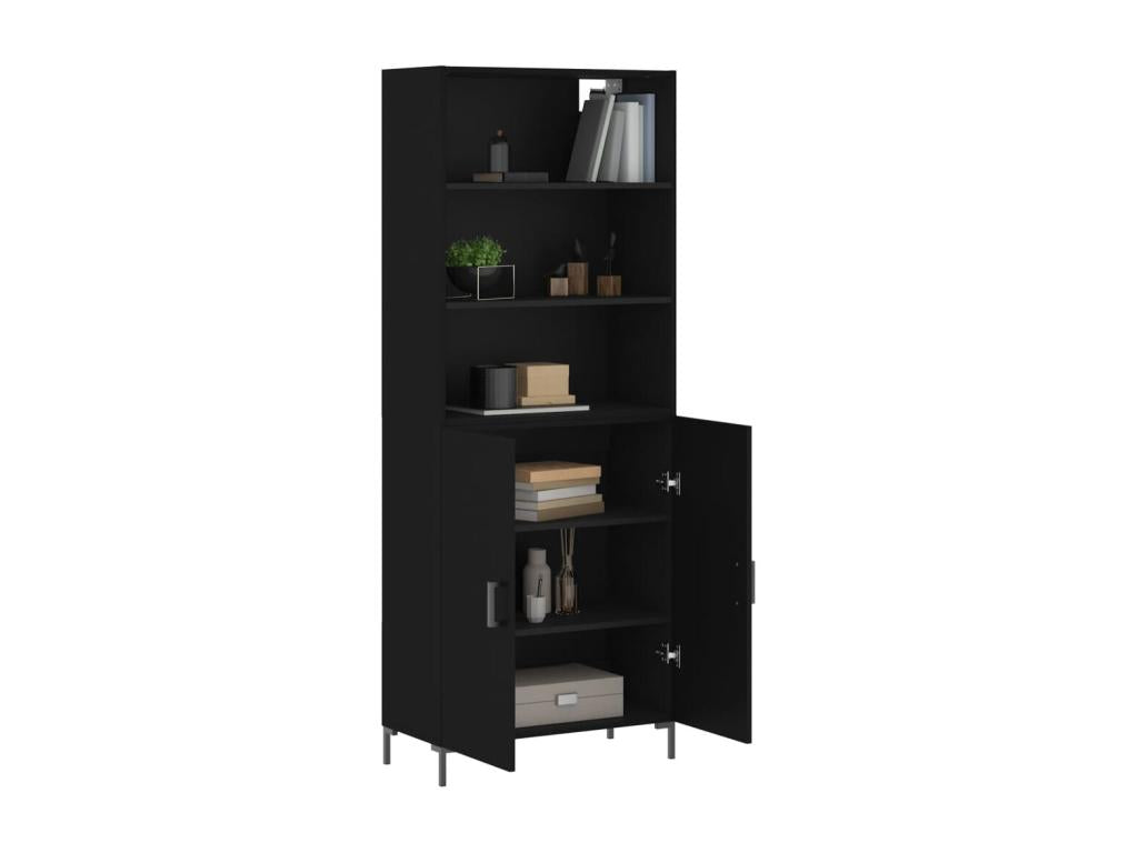 Buffet haut Noir 69,5x34x180 cm Bois d'ingénierie 19519GETY
