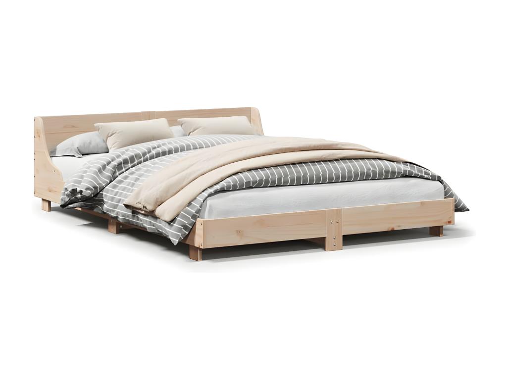 Cadre de lit sans matelas 120x200 cm bois de pin massif 90822KGAP