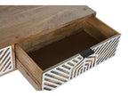 Table basse table de salon en bois de manguier coloris naturel blanc - longueur 115 x profondeur 60 x Hauteur 40 cm 21538LKLZ