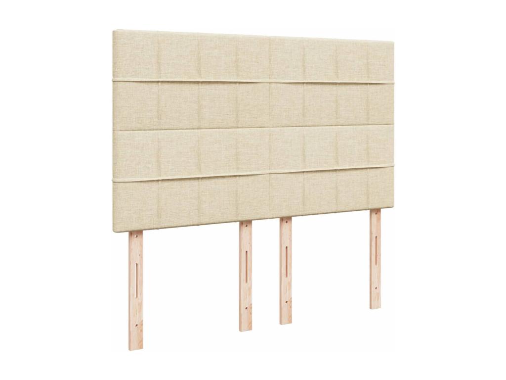 Sommier à Calmetop de lit avec matelas Crème 140x200 cm Tissu 36758GPVV