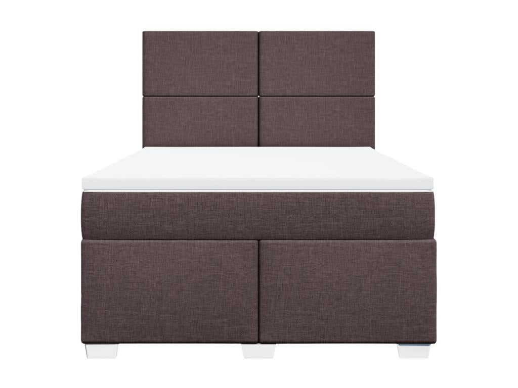 Sommier à Calmetop de lit avec matelas Marron foncé 140x200 cm 53028OONQ