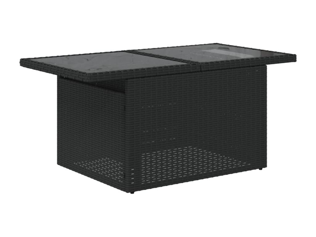 Salon de jardin 10 pièces avec coussins noir résine tressée 66969VRML