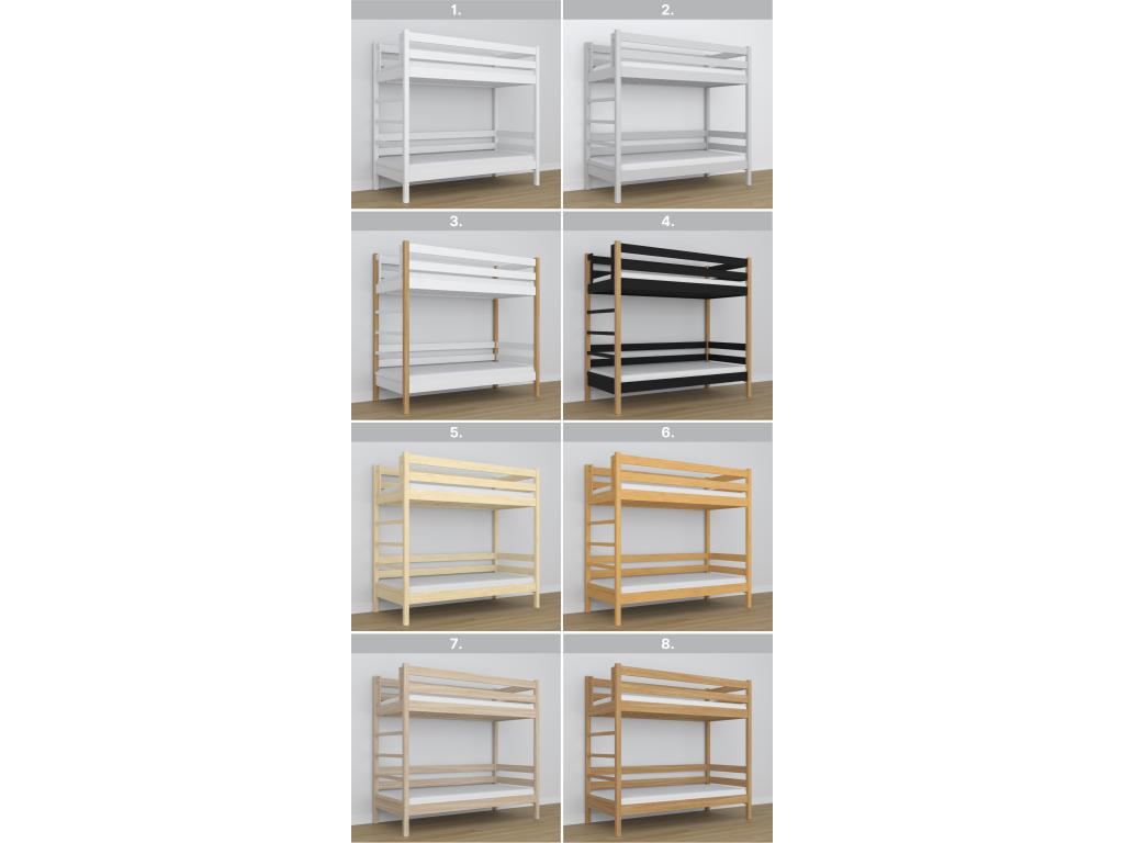 Lit superposé en bois N03 Pin Clair 100x200 61036RRHX