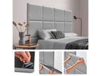 Calmetop Ensemble de 8 Panneaux muraux en lin autocollants absorption acoustique protection contre les chocs et Têtes de Lit Gris Clair 50x50cm x8 74533ESZM
