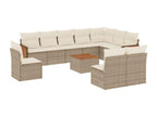 Salon de jardin 11 pcs avec coussins beige résine tressée 29452GGCL