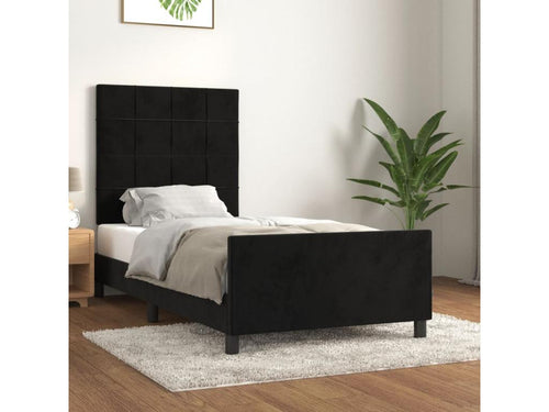 Cadre de lit avec tête de lit Noir 80x200 cm Velours 81551BZKD