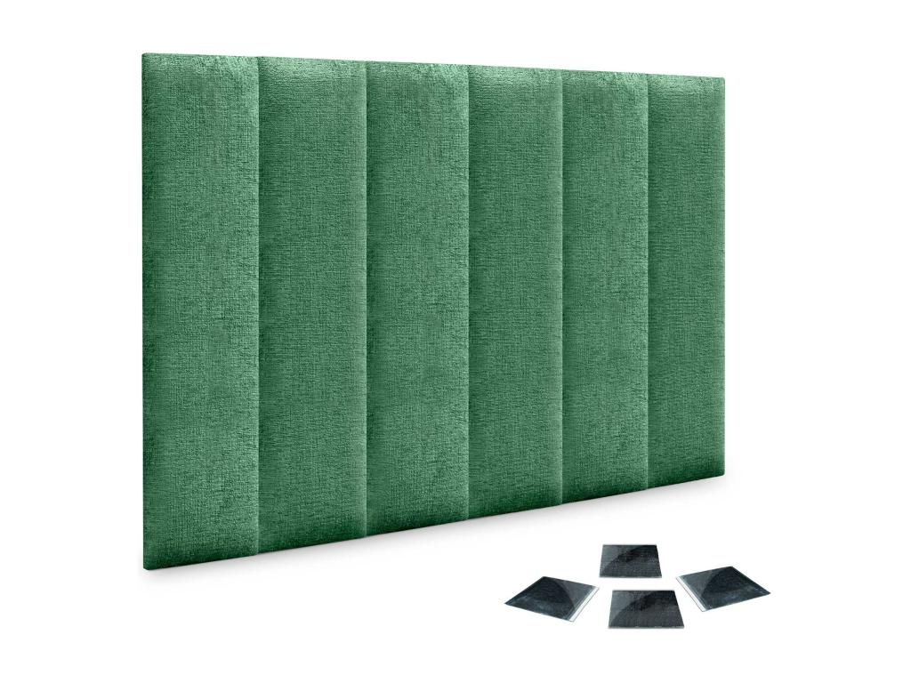 Artvivrestore Lot de 6 panneaux muraux acoustiques auto-adhésifs en laine écologique protection absorbante contre les chocs Vert 60x20 cm x6 72374ZBSD