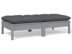 Canapé 2 places de jardin et coussins Gris Bois de pin solide 34158NLXR