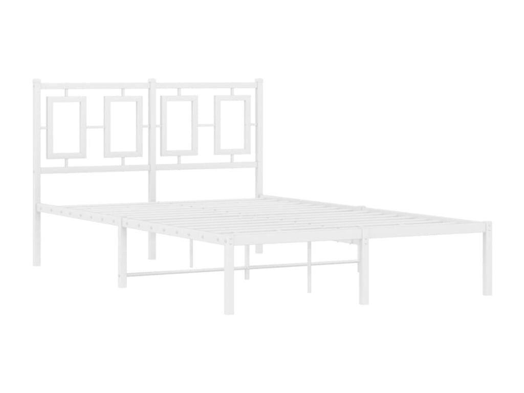 Cadre de lit métal avec tête de lit blanc 120x190 62774FMOS