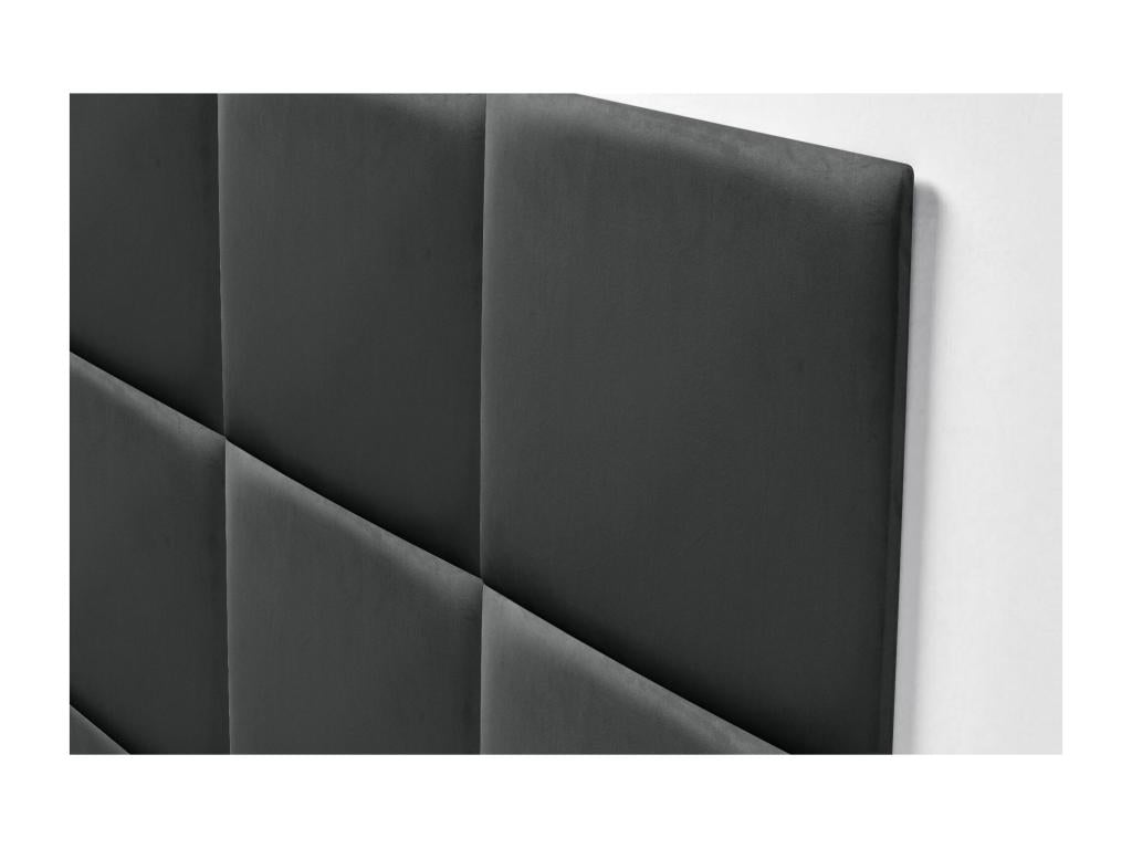 Calmetop Tête delit Tapissée en velours de qualité Calmetopérieure composé de panneaux autocollants interchangeables pour chambre gris foncé 110 cm 01290JYDL