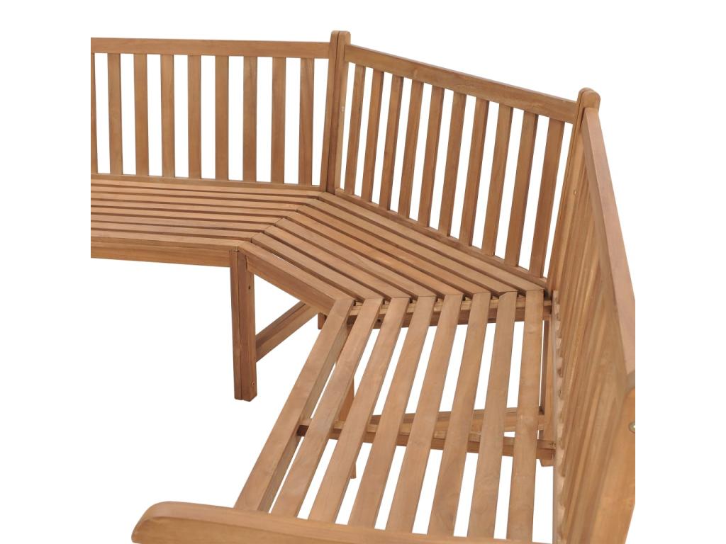 Banc d'angle de jardin 185x185x90 ​​Bois de teck solide 02819QCCW