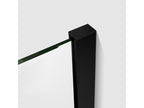 Paroi de douche à l'italienne 160x200cm en verre 8mm sécurité anticalcaire avec barre de fixation 140cm en carré - Noir Mat 39992RIPE