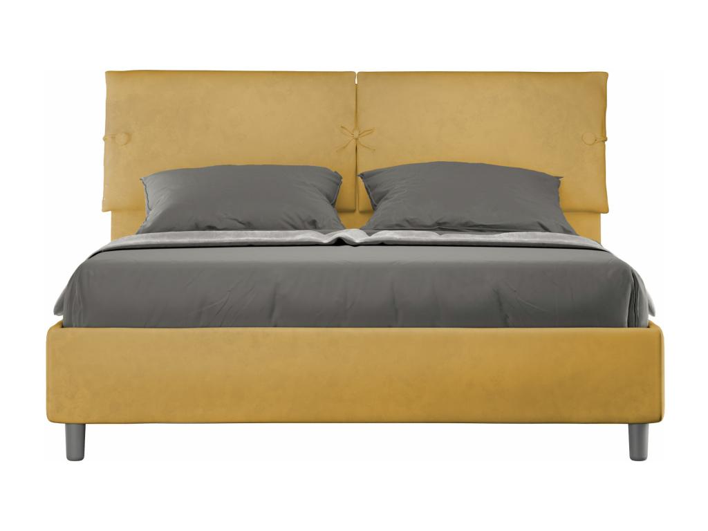 Lit sans sommier rembourré 160x190 microfibre ocre Artvivrestore 21749UXRG
