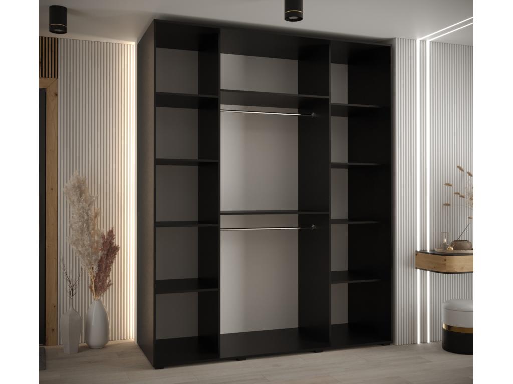 ARMOIRE Artvivrestore 2 À PORTES COULISSANTES 235.2/190/60 3 Portes Noir/Blanc 90930GTGD