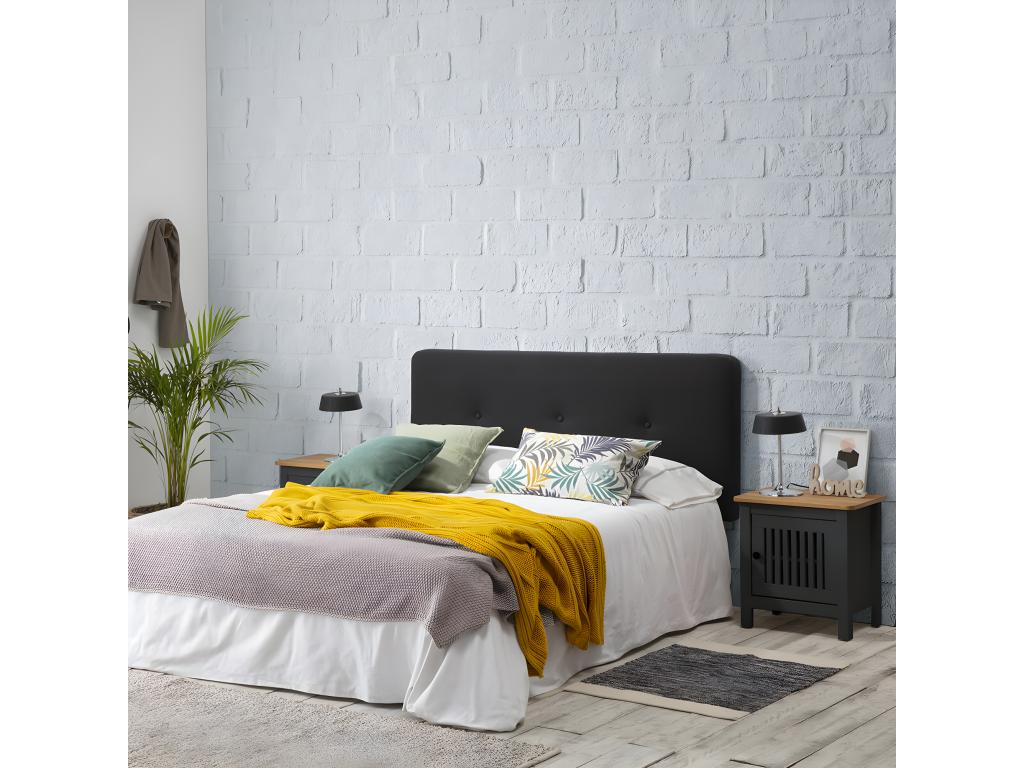 Nidchicshop - Chevet 1 Porte Bois Ciré et Gris foncé 58509NYLP