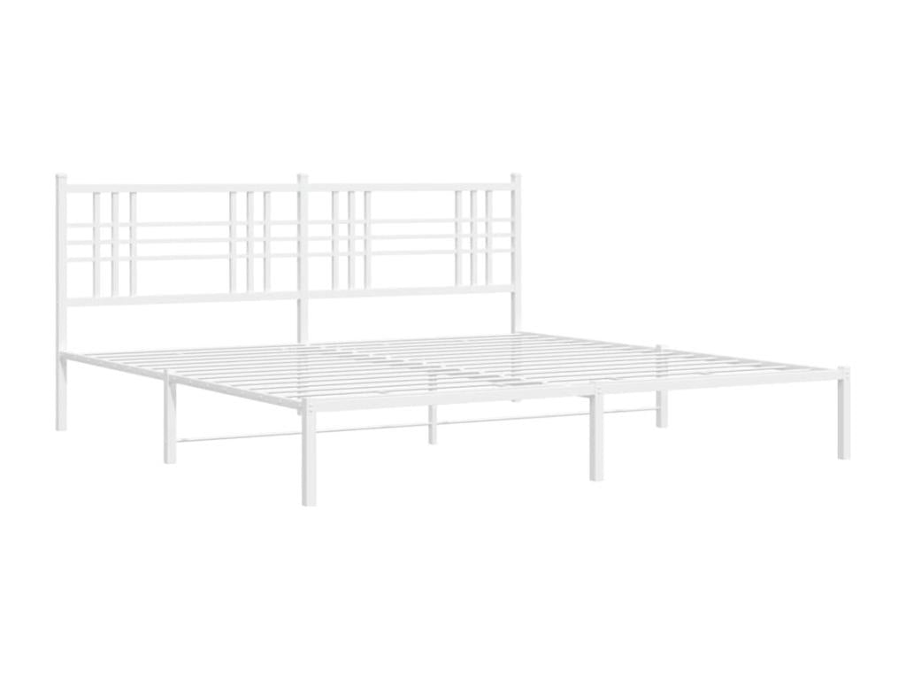 Cadre de lit métal avec tête de lit blanc 200x200 39792MOTY