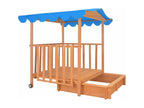 Maison de jeu d'enfants bois bleue 130x130x143 cm 02 0005061 42266CISG