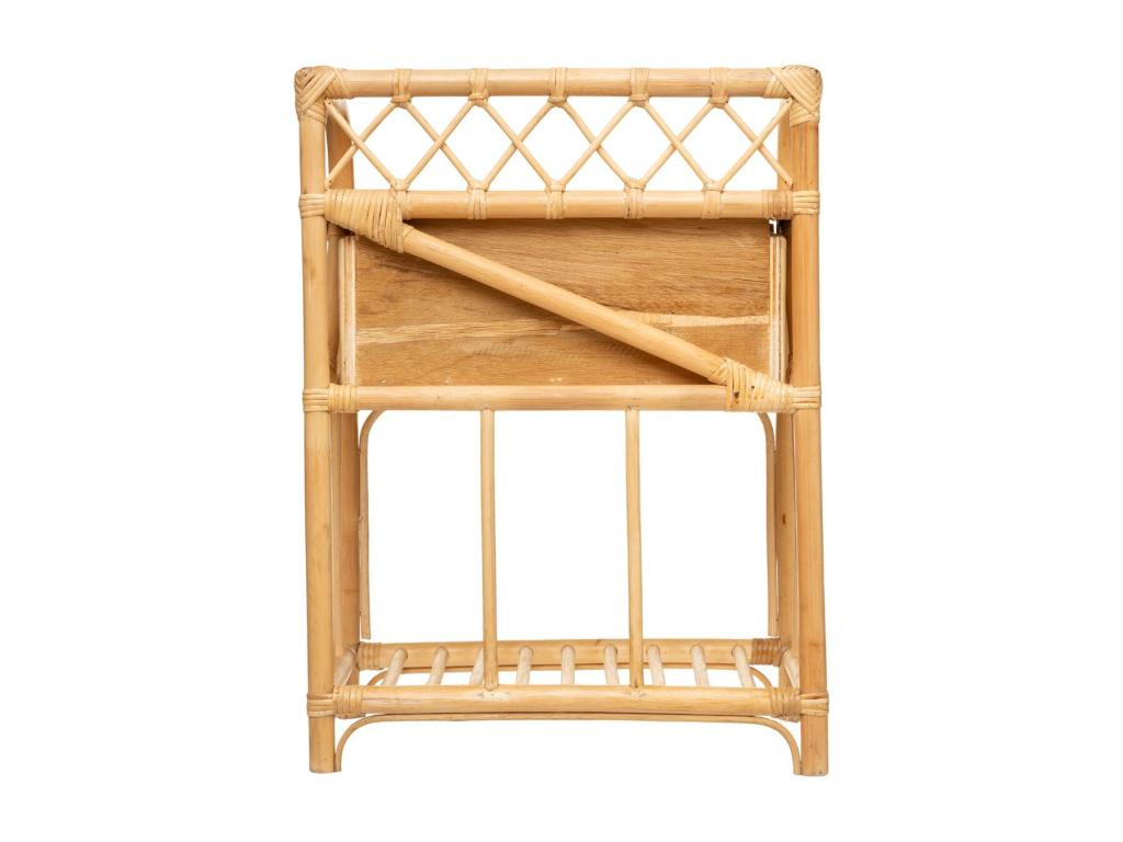 Table d'appoint Table de Chevet 1 Tiroir en Rotin et Calmetop H 60 cm 45220IXTJ