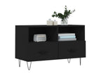 Meuble TV Noir 80x36x50 cm Bois d'ingénierie 52509OFLY