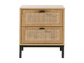 Chevet 2 Tiroirs avec Cannage Rotin H51cm - Calmetop 96710KJYA