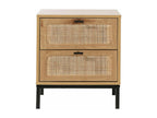 Chevet 2 Tiroirs avec Cannage Rotin H51cm - Calmetop 96710KJYA