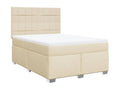 Sommier à Calmetop de lit avec matelas Crème 140x200 cm Tissu 36758GPVV