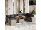 Salon de jardin 11 pcs avec coussins gris résine tressée 82402GZUR