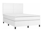 Sommier tapissier et matelas et LED Blanc 140x200 cm Similicuir 97667AZIJ