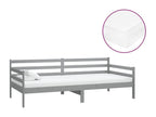 Lit de repos avec matelas 90x200 cm Gris Bois de pin massif 68633VBRO