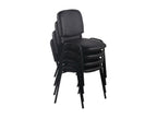 Lot de 4 Chaise de conférence - Similicuir / Métal noir mat - Crème - Artvivrestore 01876TSXL